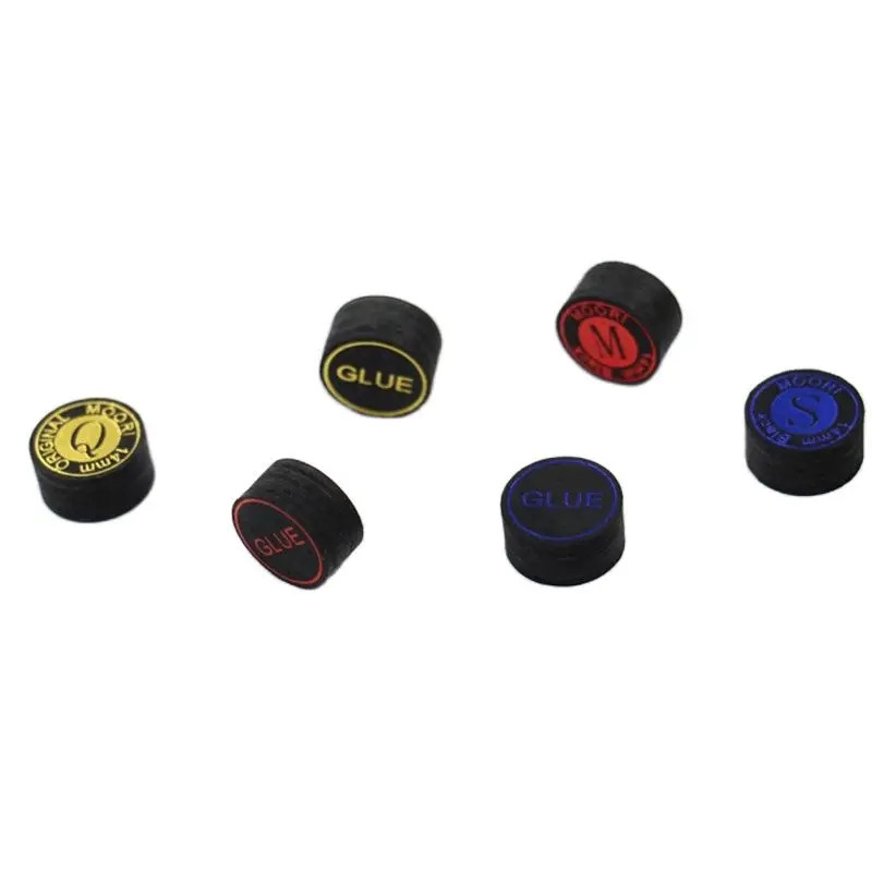 Billiard Cue Tip with Pigskin Leather Tip, Black Pool Stick Tips, 9 Ball Pool AccessoriesS/M/Q 8 Layers 14mm