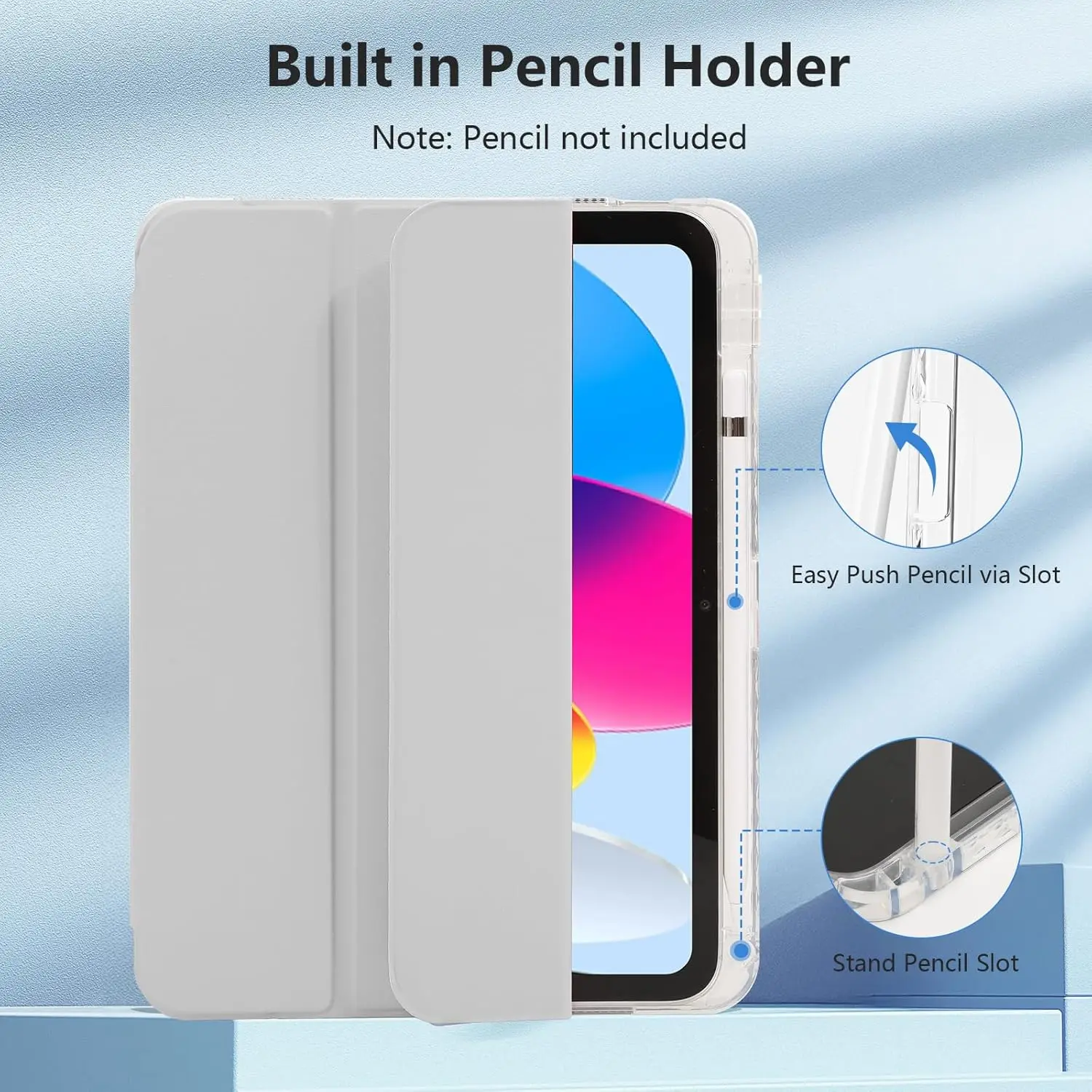 

Case for iPad A16 11th Generation 11 Inch 2025, iPad 10th Generation 10.9 Inch 2022, Hybrid Protective Cover with Pencil Holder