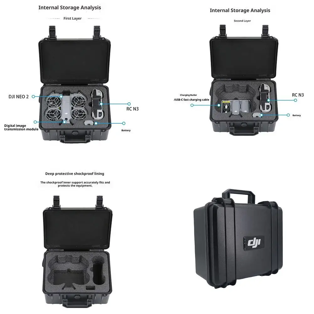 Geeignet für DJI NEO2 Schutzhülle, DJI NEO2 Fly More Combo Tragetasche, Handgehaltene Drohnentasche – Detail 2
