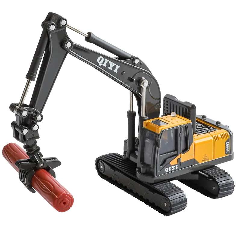 1:60 Excavator model Construction truck Car Diecast Metal Vehicle Toy Boy Sound Light Collect  Hot Wheels One Piece Premium Mini