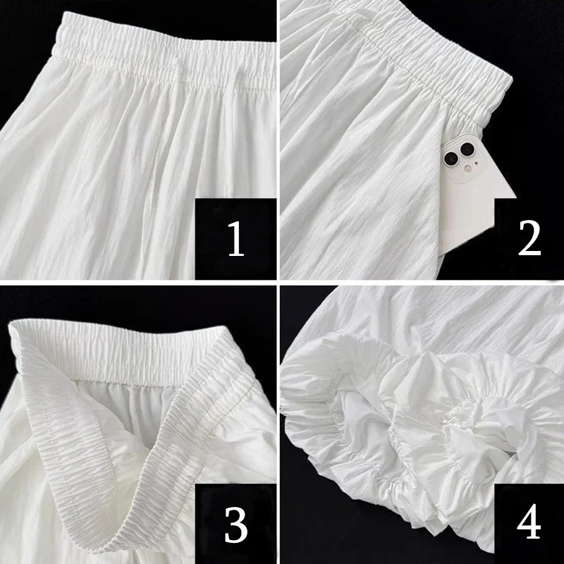 2025 여성 한국 패션 와이드 레그 팬츠 여성 시크 디자이너 하이 웨이스트 트라우저 레이디 배기 얇은 캐주얼 데일리 팬츠