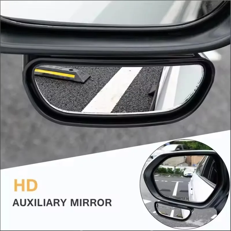 Mobidea Car Blind Spot Mirror Adjustable Wide Angle Convex Rear View Mirror for Parking Safety