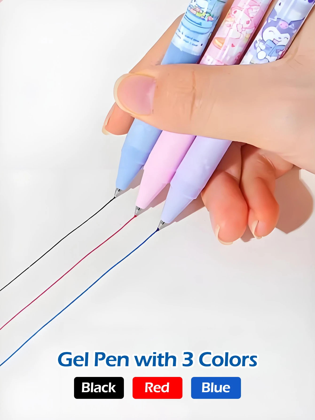 Sanrio Nero 0.5mm Asciugatura Velocità Penna Liscia Penna Neutra Cartoon Melody Kuromi Carino Press Pen Ins ragazza Learning e Office Supplie