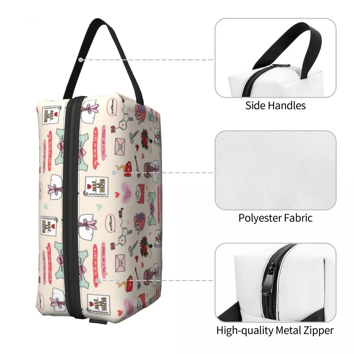 Large Capacity Doctor Nurse Cosmetic Bags Waterproof Makeup Pouch Women Washbag Enfermera En Apuros Merch Toiletry Kit