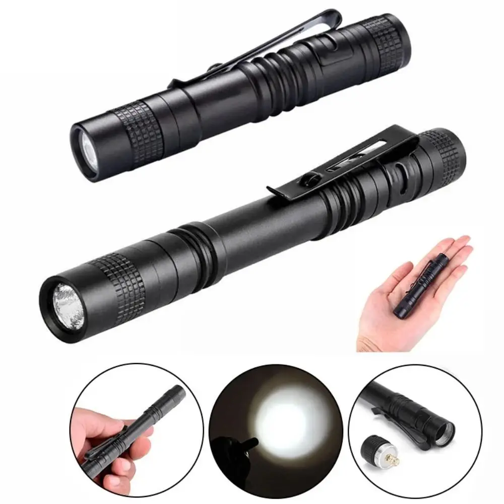 With Clip Mini Pen Lamp Portable Flashlight Mini Light Portable Penlight Clip Work Light Black Super Bright Mini LED Flashlight