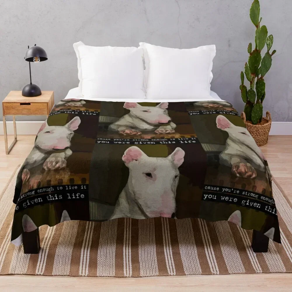 

Bull terrier Throw Blanket Portable Lightweight Blanket for Travel Camping