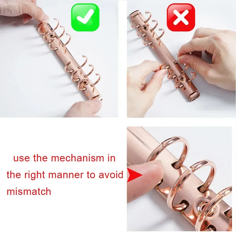 Moterm A9 Size Metal Spiral Rings Binder Clip 3 holes With 2 Pairs of Screw For Diary Notebook Planner Binder Clip File Folder