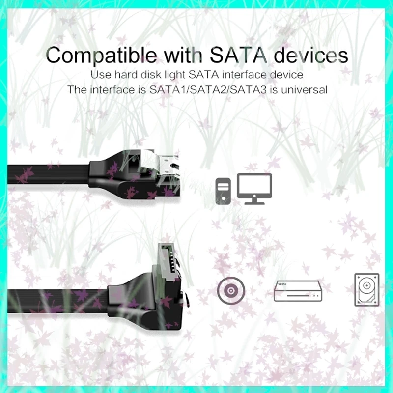 Cavo SATA 2.0 da 40/45 cm 3.0 Linea dati 3.0 a disco rigido SSD Cavo adattatore dritto da 90 gradi per scheda madre Asus MSI Gigabyte E3