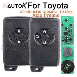 Auto Remote Key 271451-6340 for Toyota Axio Premio Keyless Key Case 4D Chip 312MHZ Smart Key Replacement Keyless Go 2/3 Buttons