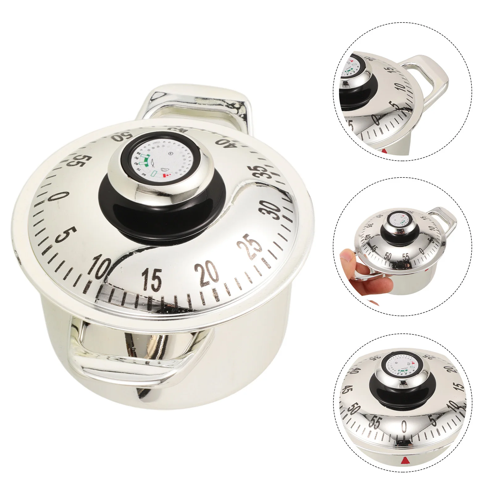 

Kitchen Mechanical Timer 60 Minute Countdown Digital Display Cooking Reminder Compact Manual Rotating Alarm for Soup Baking