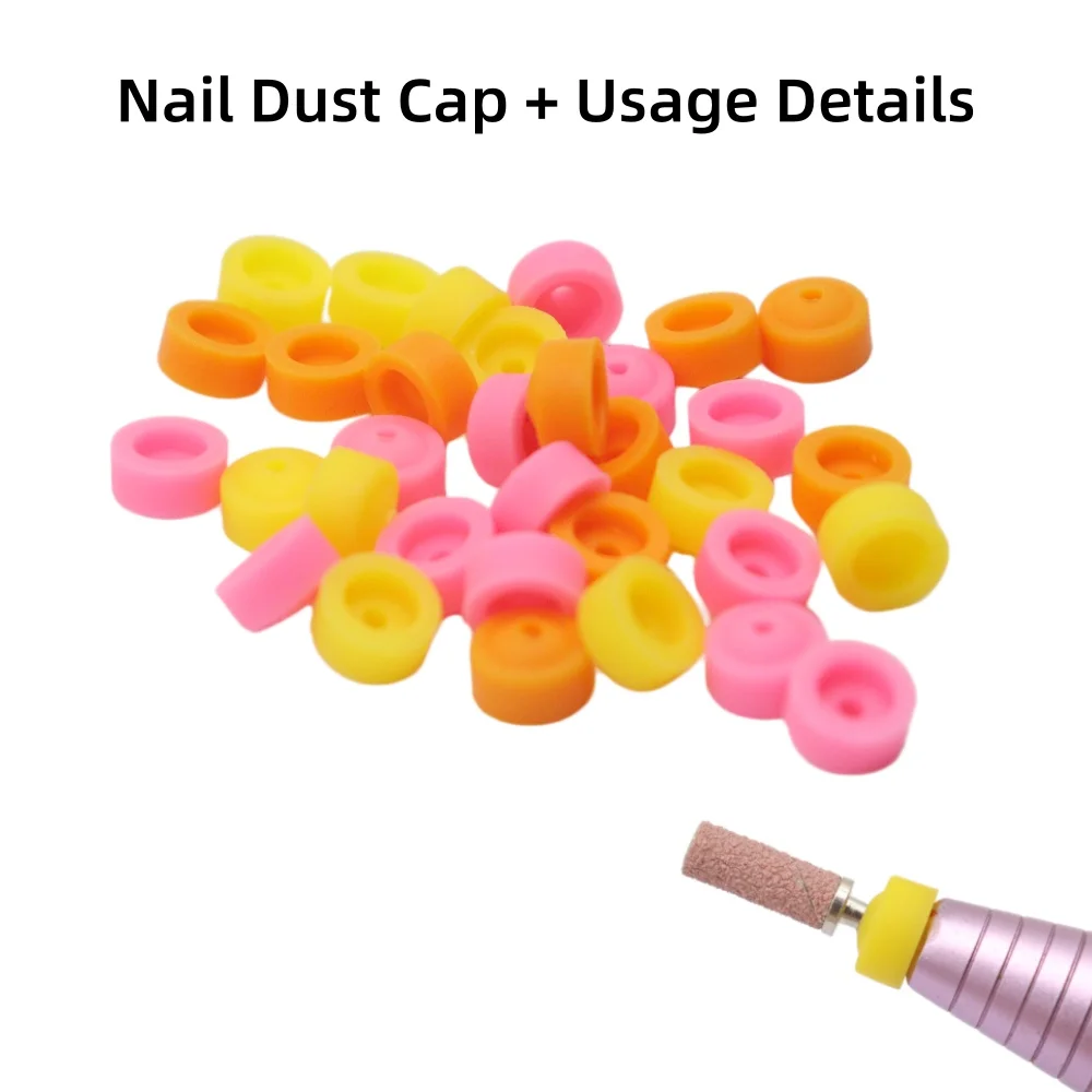 10/20/50/100Pcs Soft Silicone Nail Dust Stoppers 3/32