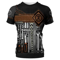 Summer Customized New Mechanical Master Super Cool Printing Men's Round Neck T-shirt Street Fashion Aesthetics Short Sleeve Top