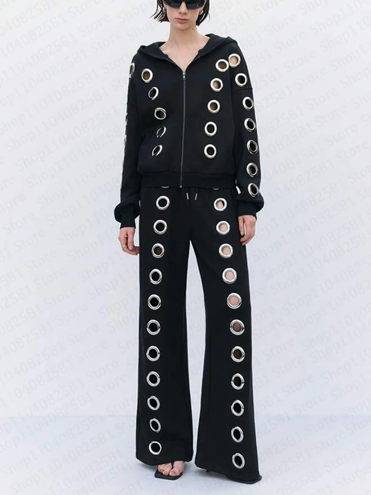 Y2K Herbst und Winter neue Herren- und Damen-Nische ausgehöhlte Kapuzenjacke Reißverschluss-Hoodie Hip-Hop-Streetwear Emo im amerikanischen Stil