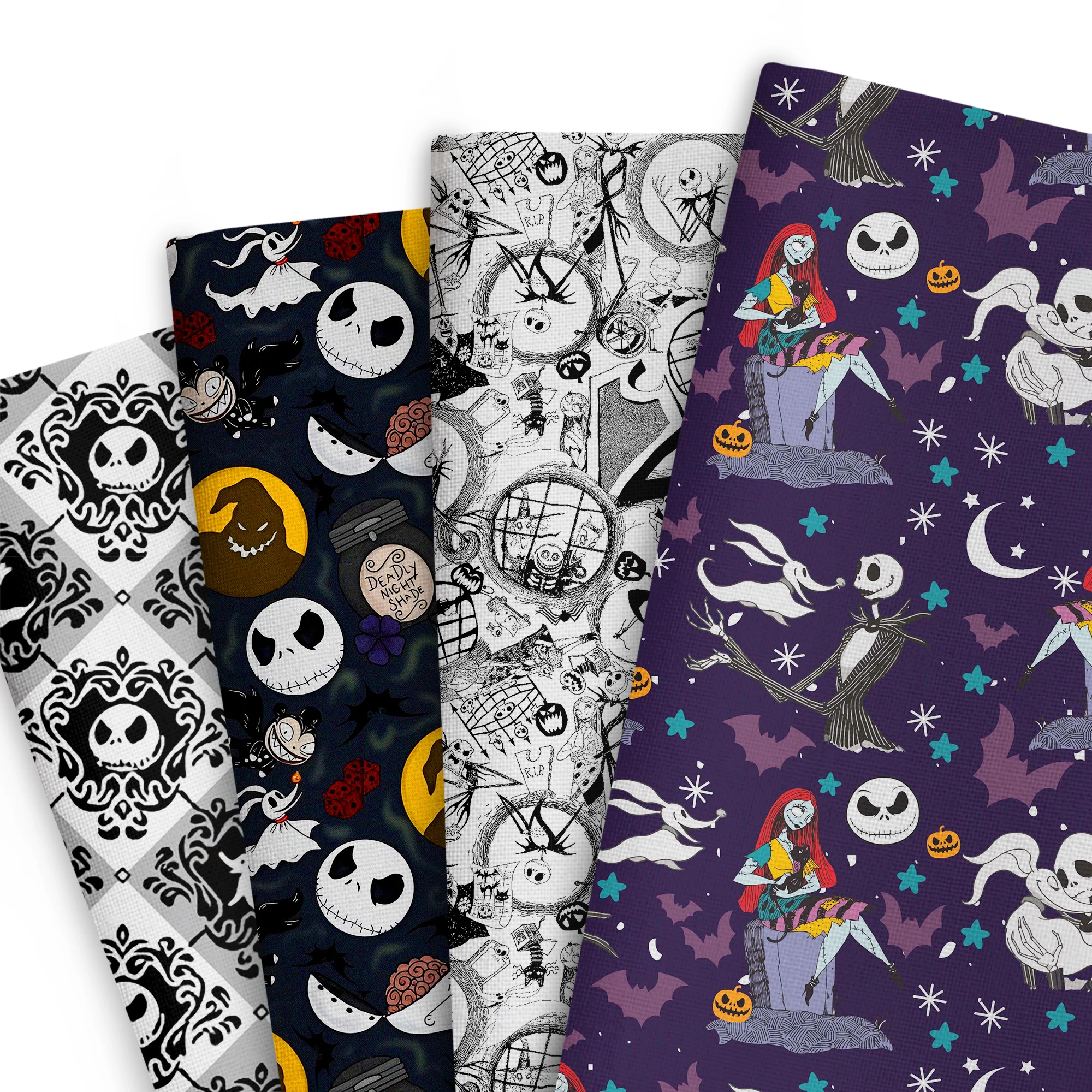 

50*145cm Jack Sally Halloween Patchwork Polyester Cotton Fabric Tissue Sewing Quilting Fabrics Needlework Material DIY Handmade