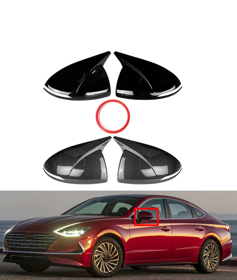 

Fit For Hyundai Sonata DN8 2020 2021 2022 Rearview Side Mirror Cover Wing Cap Rear View Case Trim Carbon Fiber Look