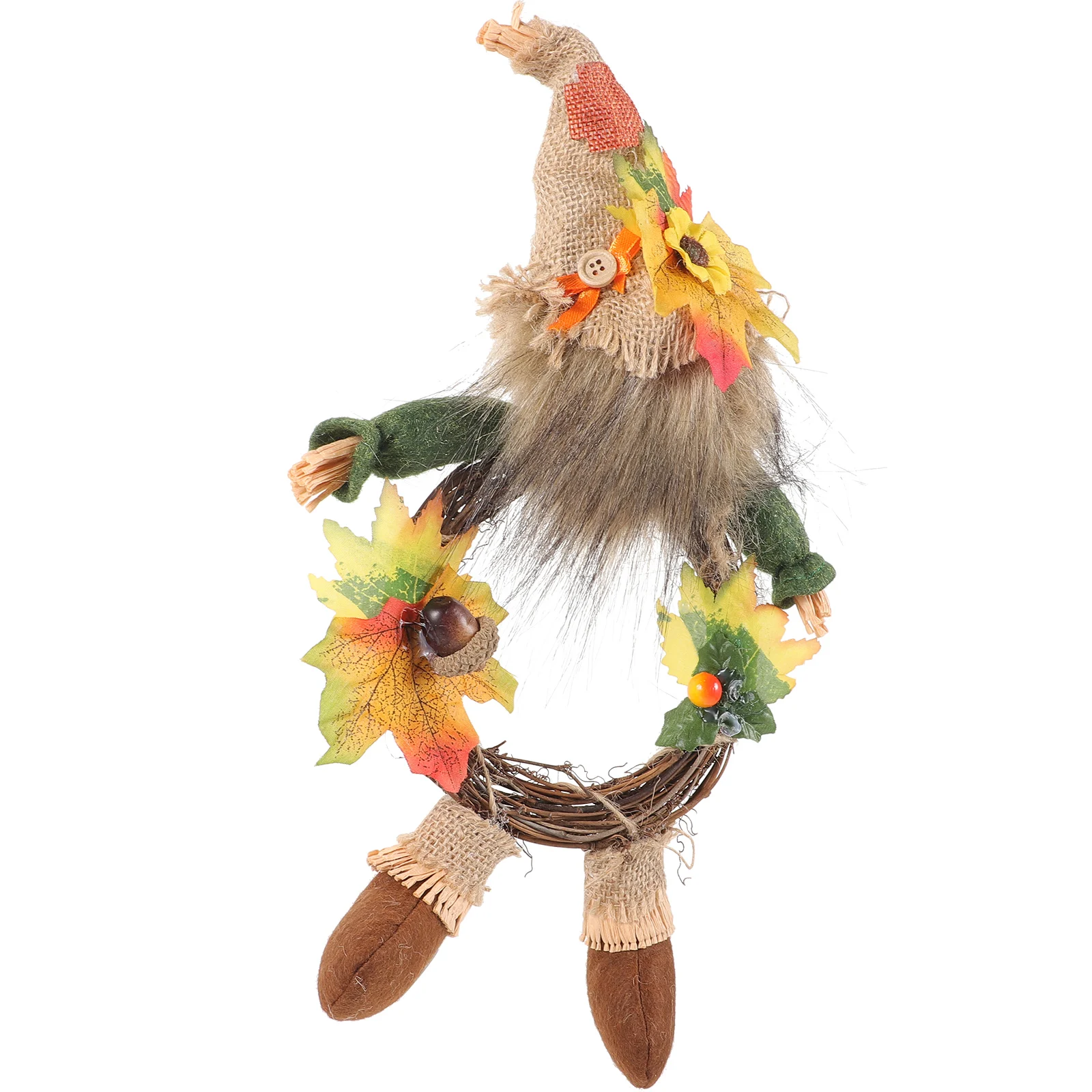 

Fall Wreath Rustic Wall Decor Harvest Decor Autumn Wreath Gnome Artificial Leaf Outdoor Indoor Door Wall Festive