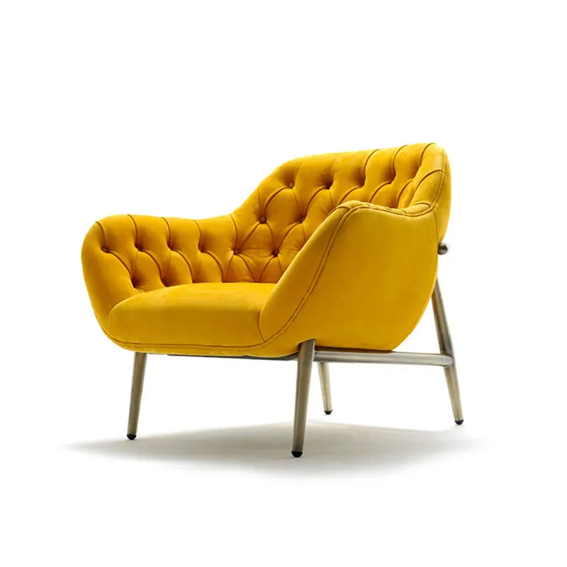 

Light luxury modern single sofa chair home balcony ins comfortable matte leather leisure chair small apartment recliner