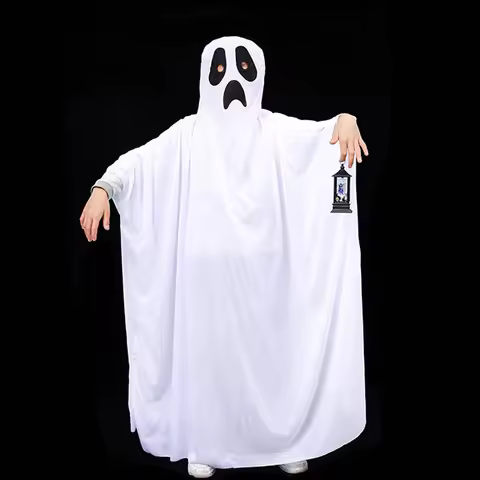 New Halloween Cloak Kids Adult Funny Cape White Ghost Cloak Cosplay Costume Masquerade Carnival Cloak