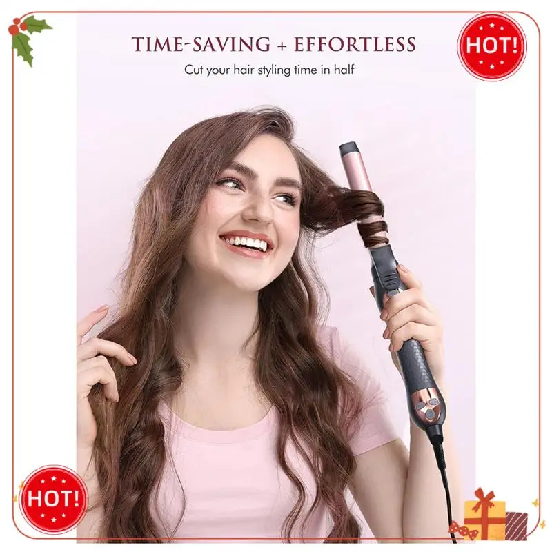 Ferro de ondulação rotativo de aquecimento rápido automático ABLE, ferro de ondulação de temperatura, ferro de ondulação de tensão dupla plugue UE