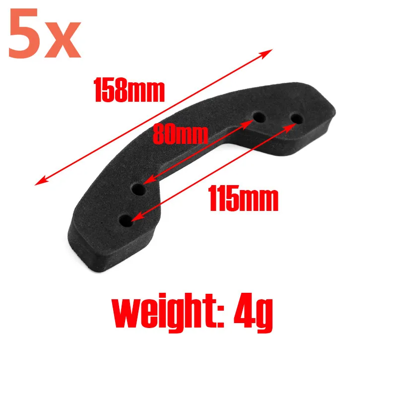 5Pieces Front Bumper Sponge Foam #16275076 For TAMIYA XV01 XV-01 FF03 1/10 RC Car Upgrade Parts Spare Accessories