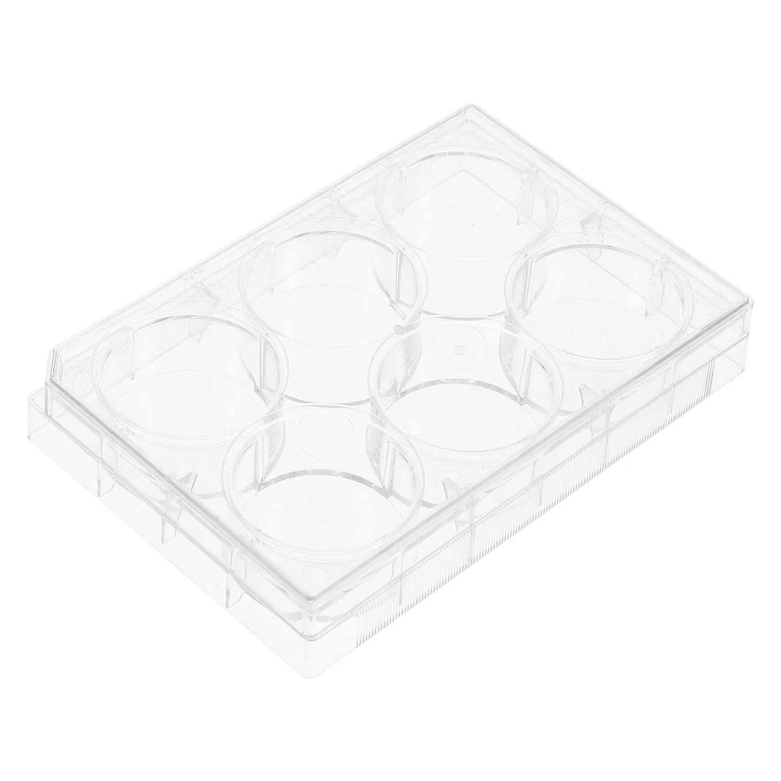Com tampa placa de tecido de laboratório transparente, superfície plana de crescimento celular, placa de petri multifuncional para experimentos científicos de laboratório