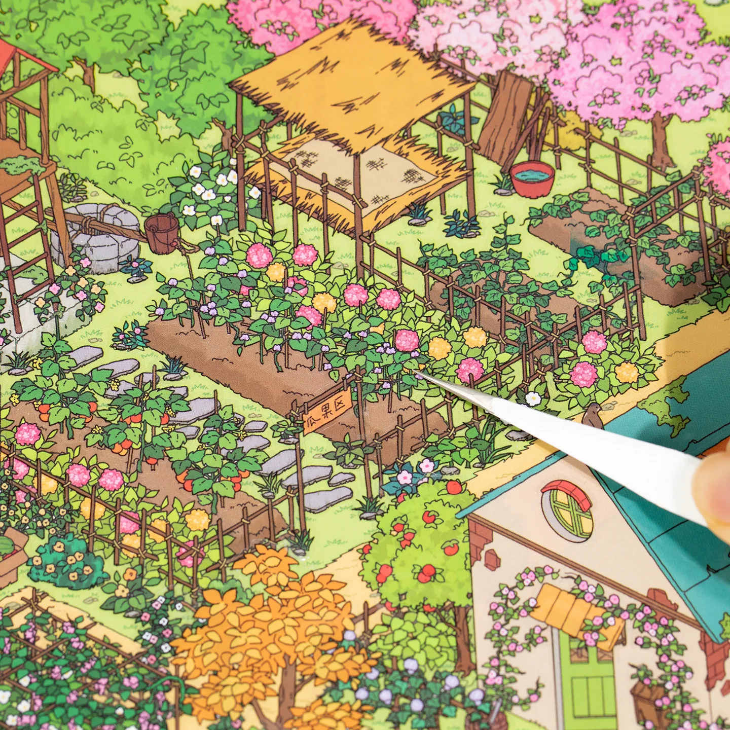 Kawaii Fashion Building 3D Sample search Landscape Sticker DIY Pocket Cabin Scene festival gift