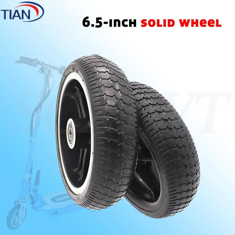 

6.5 inch solid wheel plastic/aluminum wheel hub whole wheel front wheel assembly 6.5 inch air-free solid tire