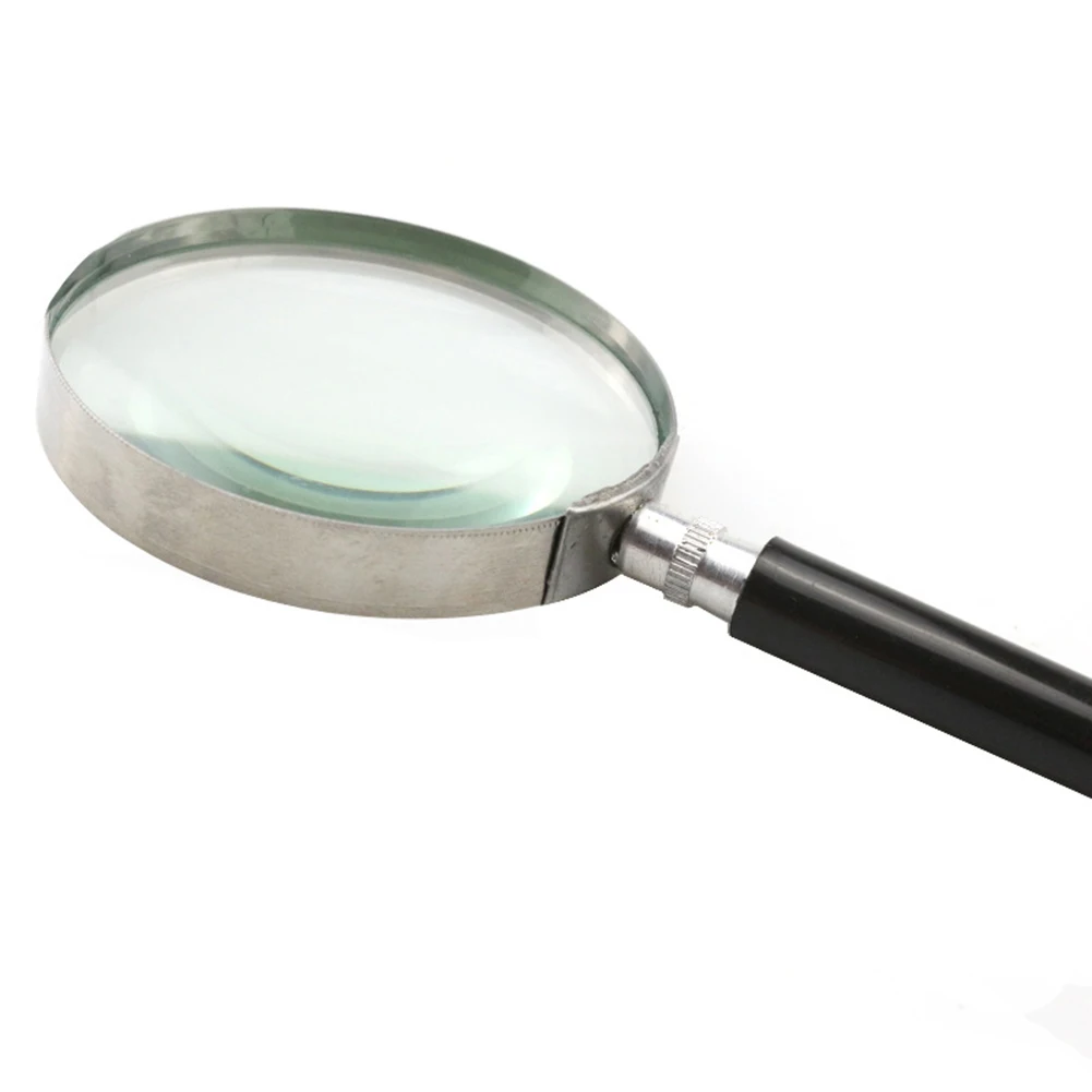 2 Inch Handheld Light Magnifying Glass Magnification 5 Times Magnifying Glass 60mm Lens 10x8x6cm Tool