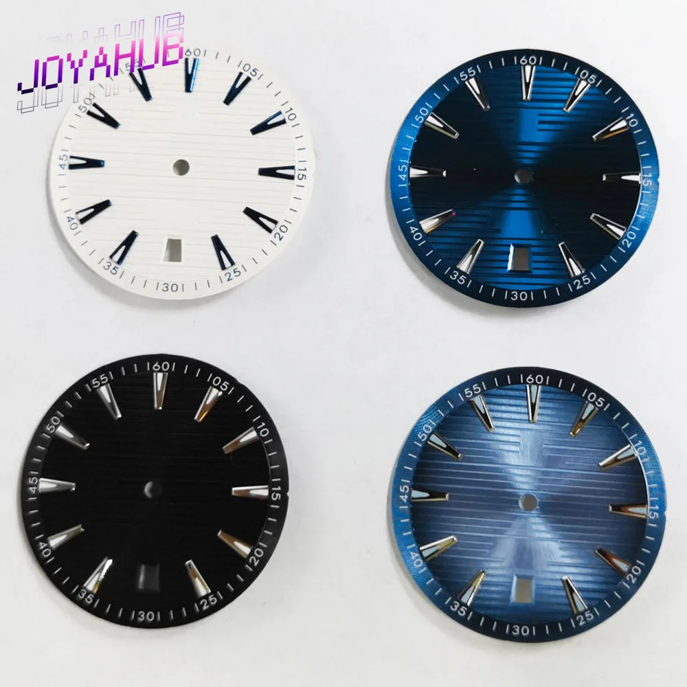 Customized LOGO 33.5mm Watch Dial No Logo Green Luminescent 6-point Calendar for NH35 Movement Watch Modification Accessories