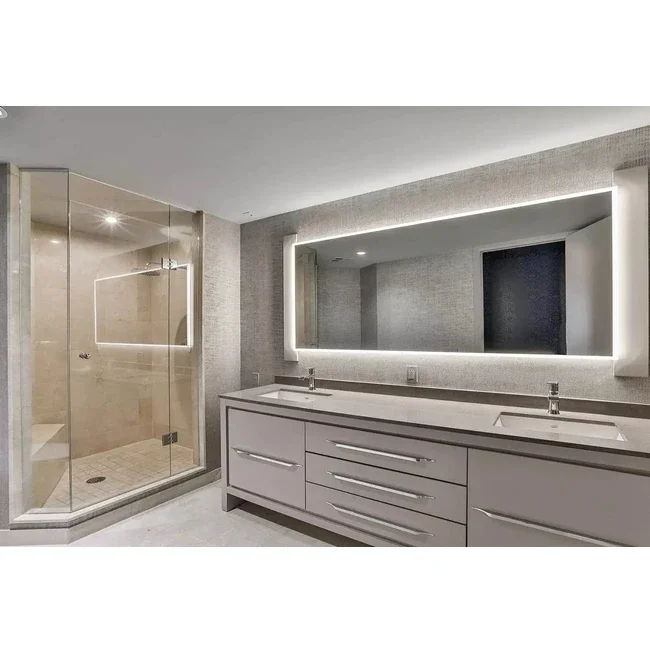 

Led Mirror Double Sink Bathroom Vanity Luxurious Style Bathroom Furniture Vanity