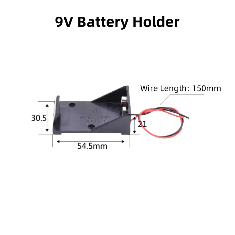 6F22 Battery Holder (Uncovered), 9V Power Socket, Battery Holder For Multimeters, Toys, Remote Controls With Plug Terminal Wire