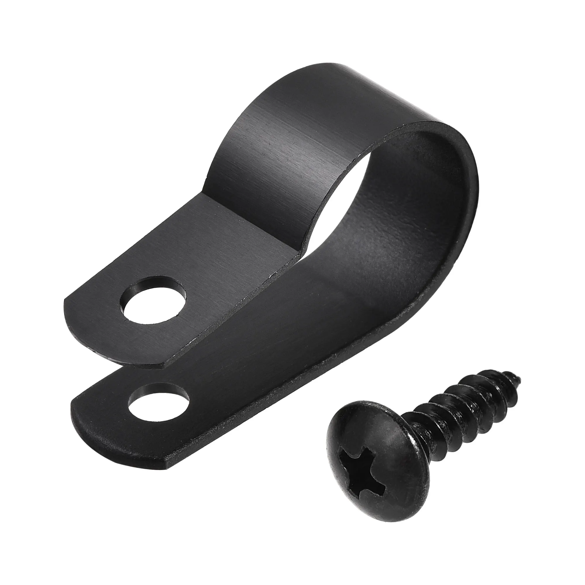 100Pcs Nylon R Type Cable Clips Wire Clamp Screw Fixing Desk Office Electric Wire Holder Fastener Management Electrical Fittings