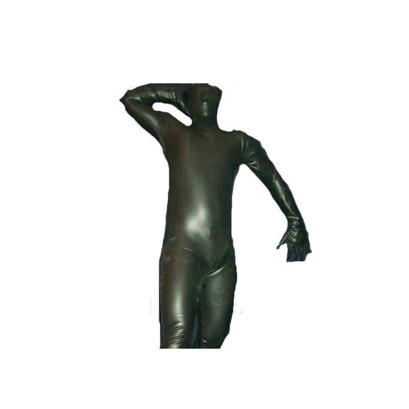 

Latex Rubber Catsuit Black zipper Full-body Bodysuit Tights Halloween uniform Party