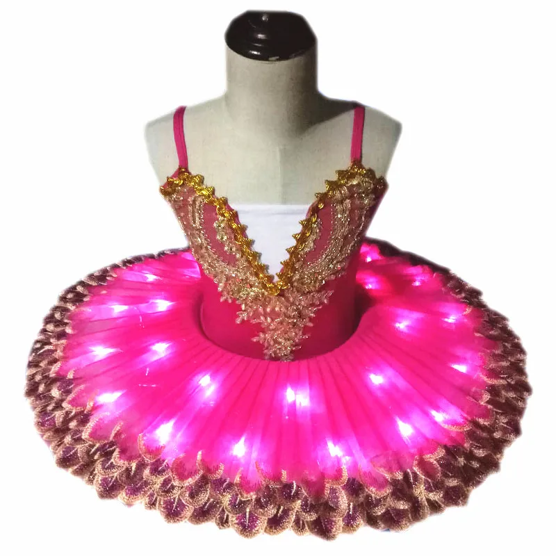 

Led Ballet Tutu Child Swan Lake Costume Fluorescent Ballet Dress For Girls Adult Women Pancake Tutu Dancewear