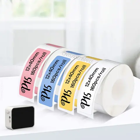 P15 라벨 용지 롤 Marklife P15 P12 Q30 Q30S 라벨 프린터 용 흰색 접착 스티커 15*30mm 15*50mm 투명 라벨 테이프