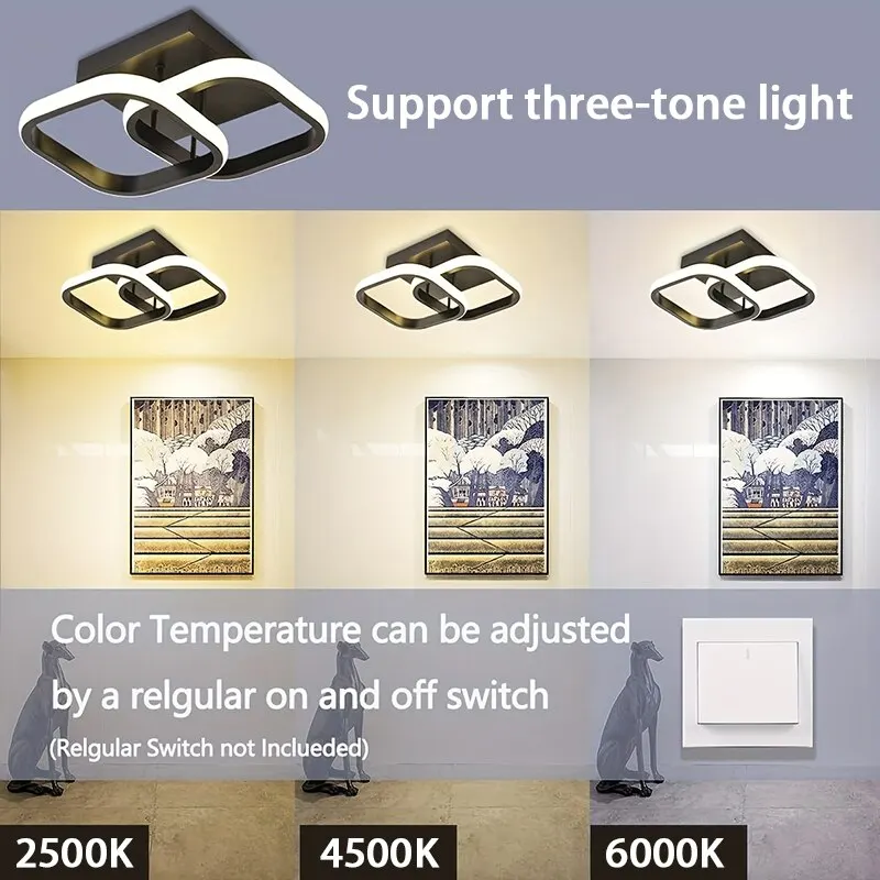 1 PC Modern LED Ceiling Light Tri-Color Dimming AC220V Surface Mount Suitable for Bedroom Hallway Living Room Pendant Light