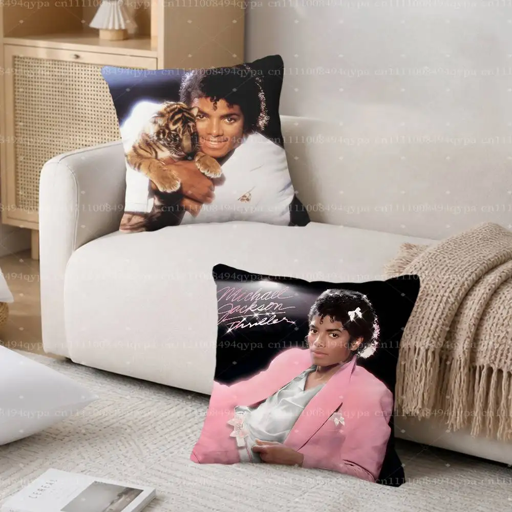 M-Michael Jackson Thriller Bad Throw Pillow Cushion Cases Kawaii Decorative Living Room Decor Soft Decorative Pillows