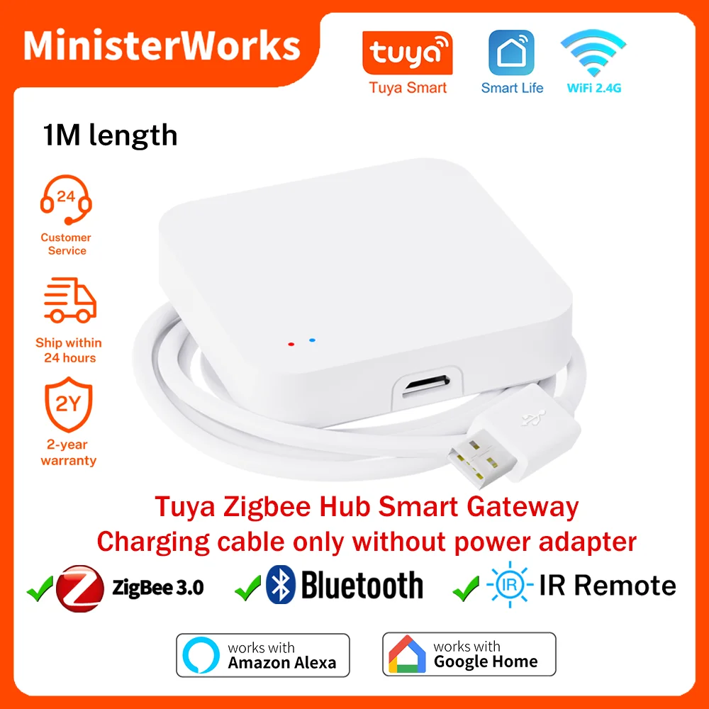 

Tuya Zigbee Wireless Hub Bluetooth-Compatible Gateway For Smart Home Automation Via Smart Life Works with Alexa Google Home