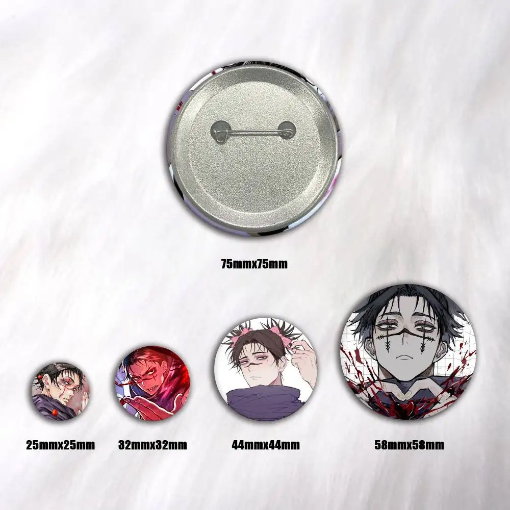 Choso Y-Yuji Round Snap-in Brooches Rock Band Lapel Pins Badges Fan Collection Accessories Jewelry Handmade Gifts