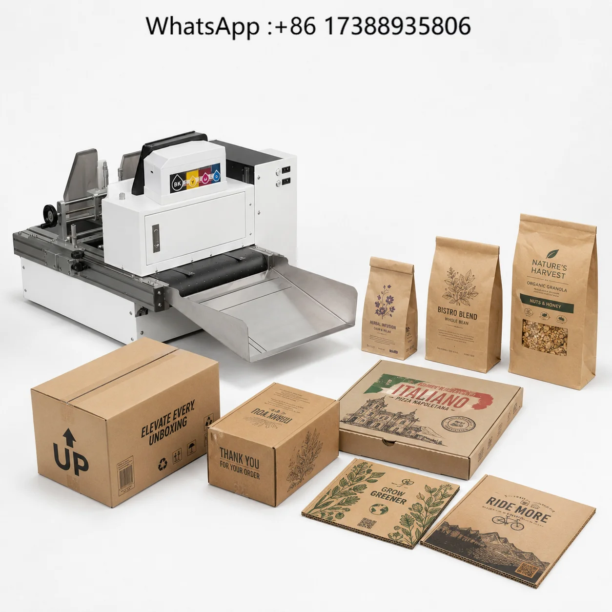 Eco-Friendly Single Pass Digital Inkjet Printer 1200DPI High Res  I4 Tech One Pass Carton Printing Machine for Small Business