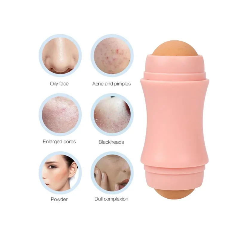 الوجه النفط امتصاص الأسطوانة 2 كرات أداة العناية بالبشرة الحجر البركاني النفط امتصاص قابل للغسل زيت الوجه إزالة الرعاية الجلد ماكياج أداة