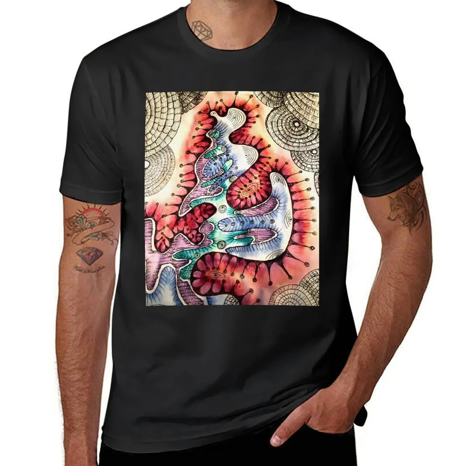 Microcosm, just because you can’t see it … T-Shirt sports fans boys animal print quick-drying blacks Men's t-shirts