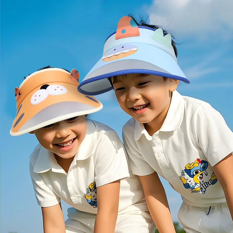 Children Cartoon Hat Anti-UV Summer Cute Adjustable Beach Outdoor Cap Big Brim Sun Protection Sport Camping Empty Top Kids Cap
