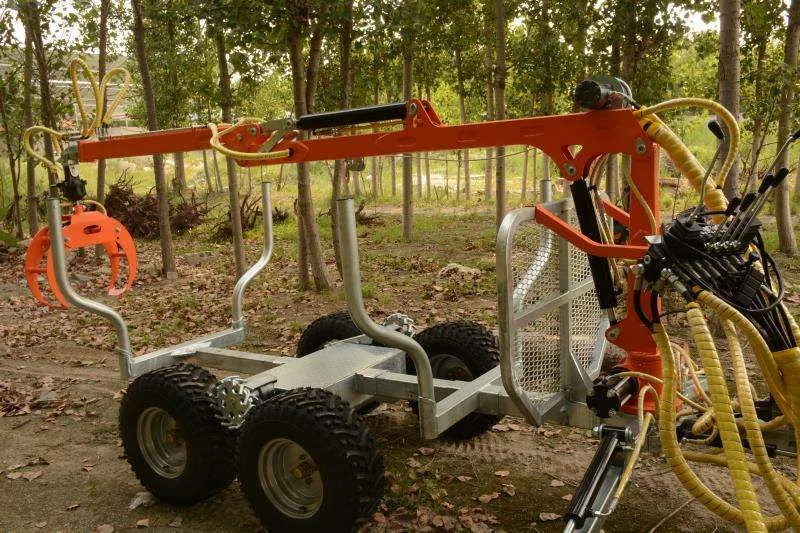 350 Forest Log Trailer with Hydraulic Crane & Grab for Tractor