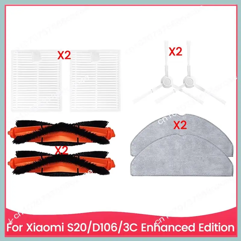 A26P 8PCS Spazzola Filtro Mop Panno Set Per Xiaomi S20/D106/3C Edizione Migliorata Accessori Per Vuoto Parti di Ricambio