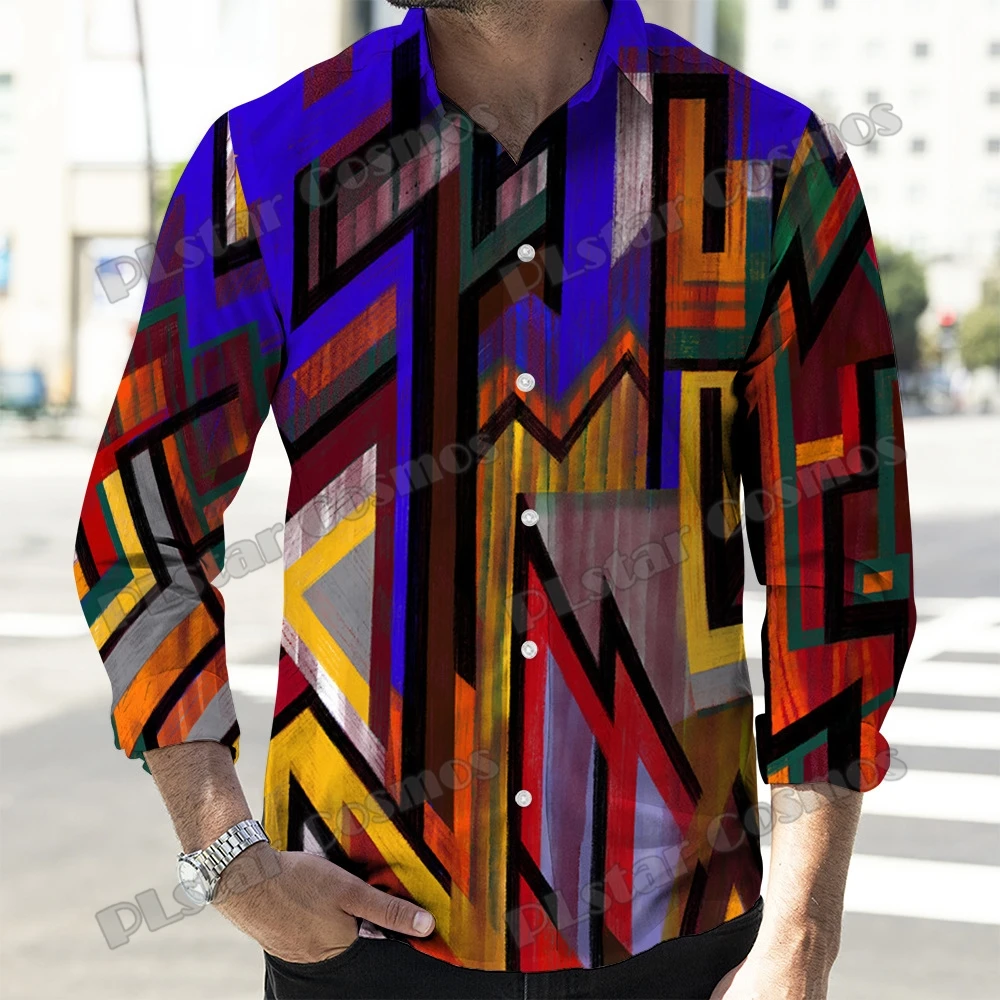 

PLstar Cosmos Graffiti Painting Pattern 3D Printed Fashion Men's Long Sleeve Button Down Shirts Spring Casual Lapel Shirt CXS33