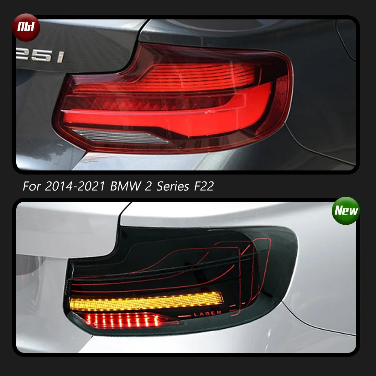 TYPY Dynamic Turn Signal Tail Lamp Automotive Accessories Upgrade Modified New LED For BMW 2 Series F22 Tailight 2014-2021 RGB