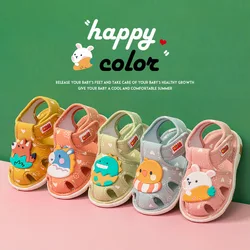 Zapatos de dibujos animados para bebé de 0 a 3 años, sandalias con sonido Bibi, primeros pasos, zapatillas de suela suave, primavera y otoño, suministros infantiles