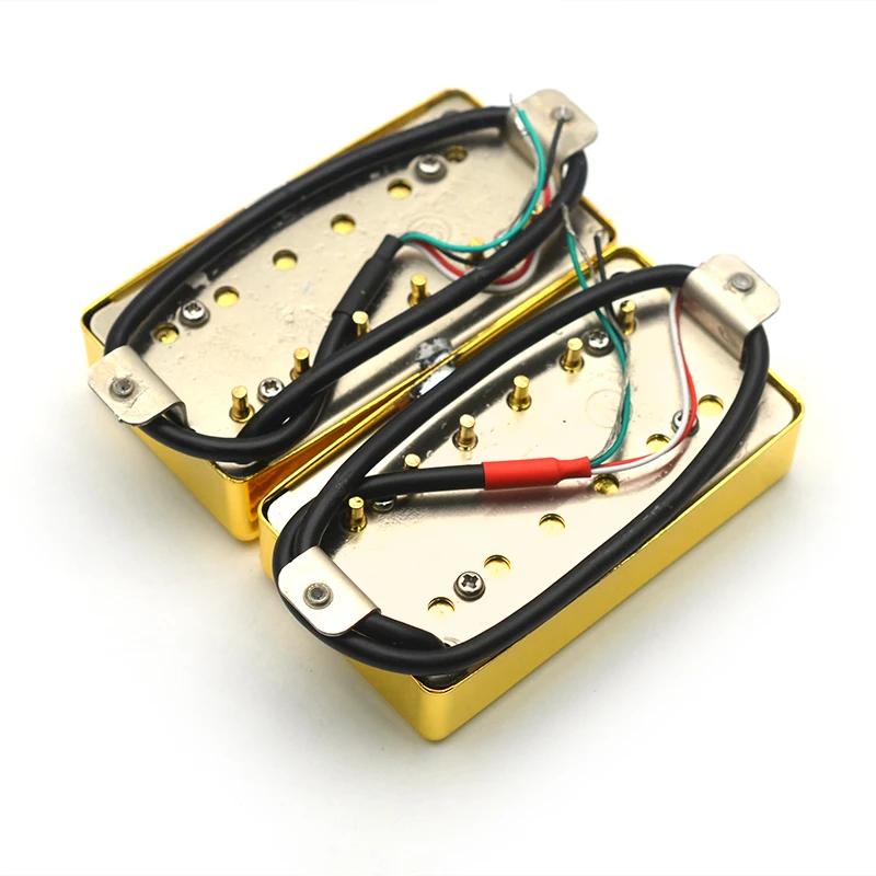 Alnico 5 Humbucker Guitar Pickup 4 Coil Cable 7.5k/15k Coil Splitting Alnico V Pickup for LP Electric Guitar Chrome