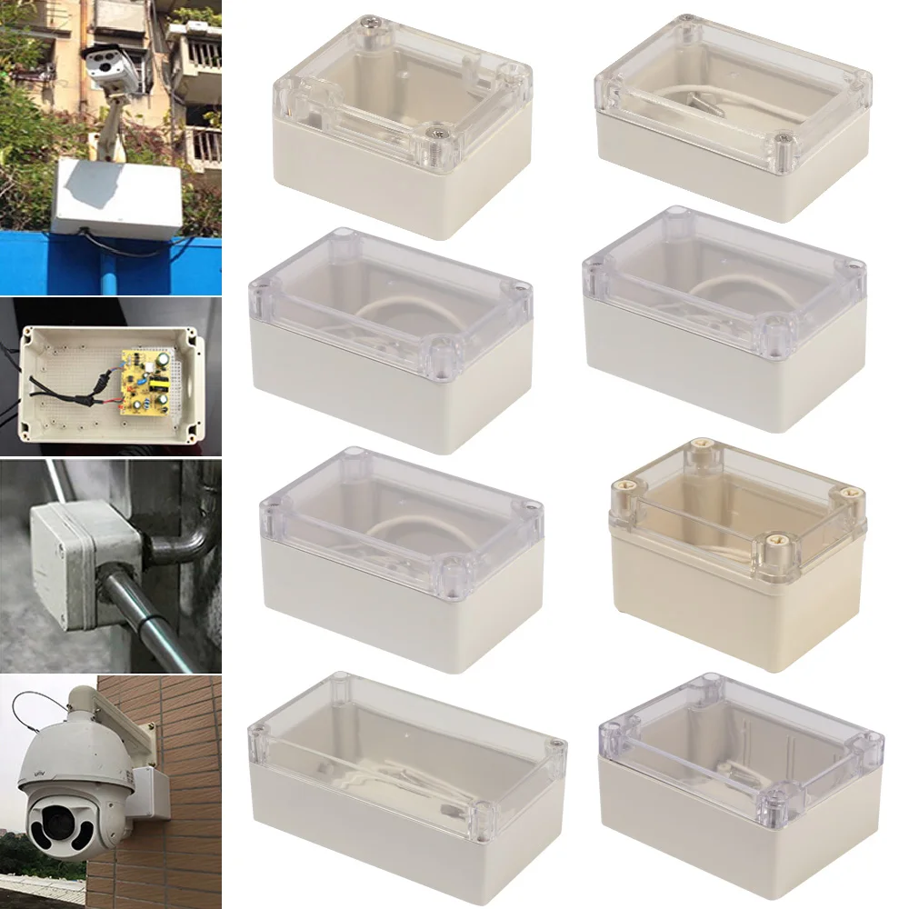 Plastic Junction Box White Waterproof Enclosure Box Electronic Transparent Cover Instrument Housing Case Electrical Project Box